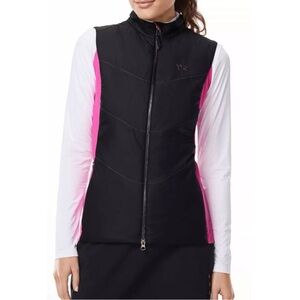 NWT PXG Womens Noble Zip Vest Black Pink Size L